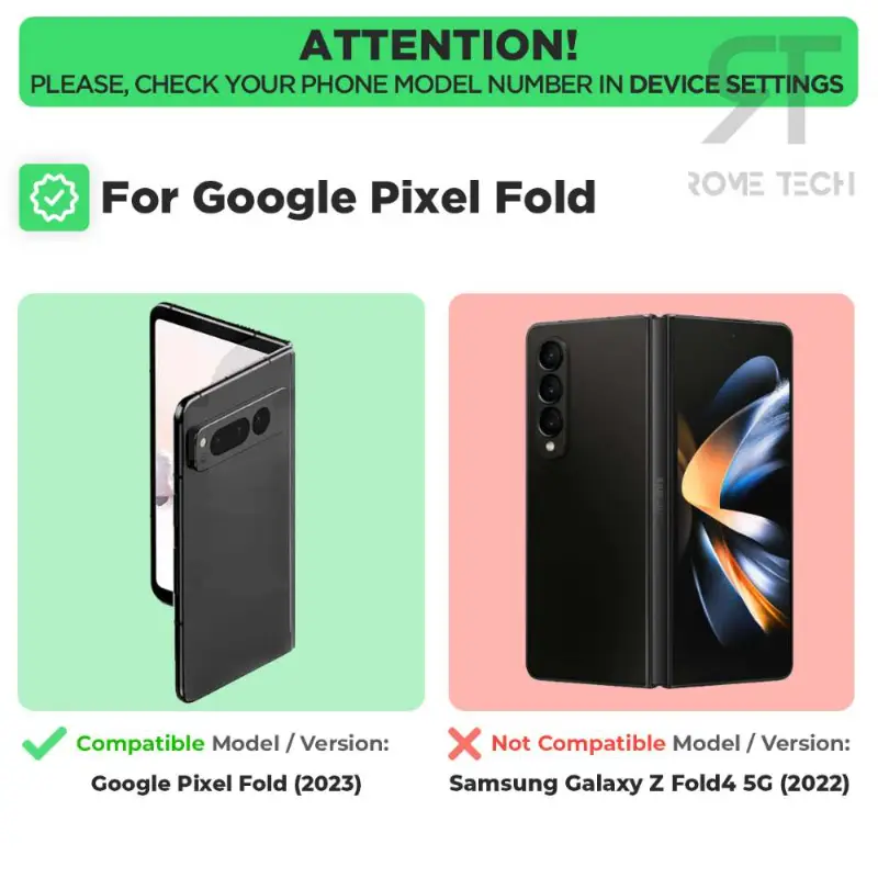 Google Pixel Fold 7.6 (2023) Rome Tech Shell Holster Combo Case