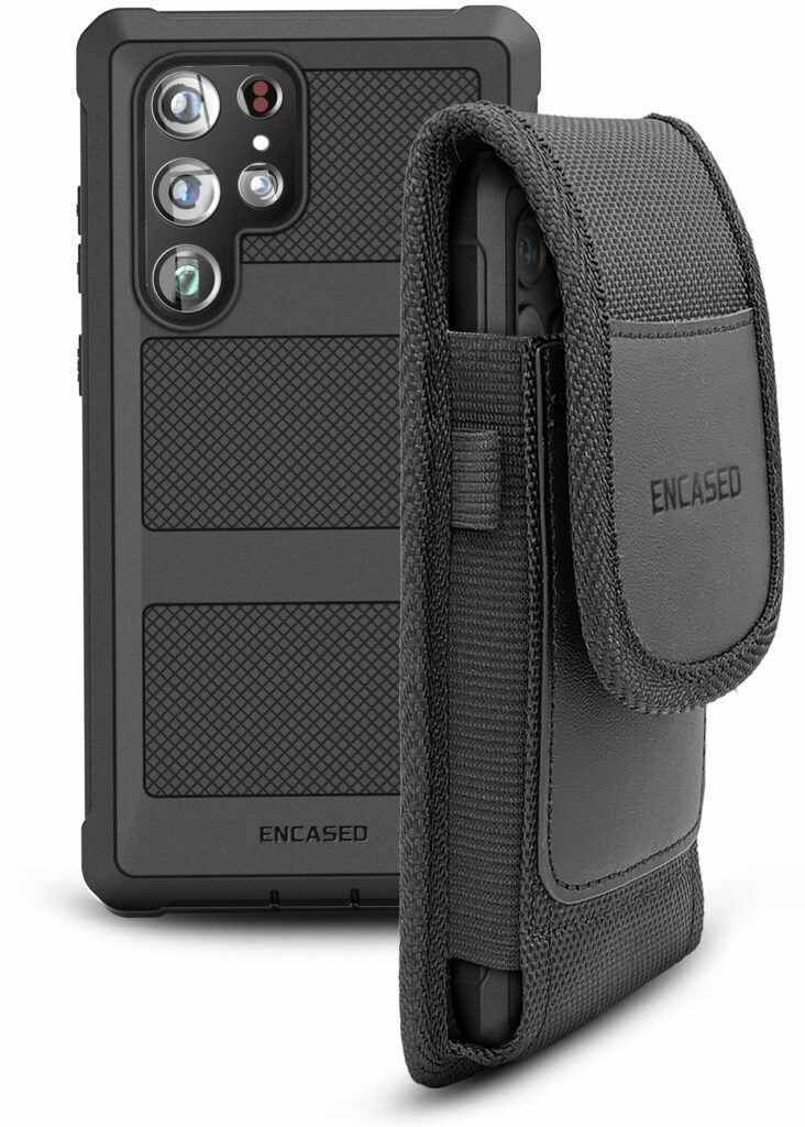 Holster + Falcon Case for Samsung Galaxy S22 Ultra Belt Clip Case and Pouch Black