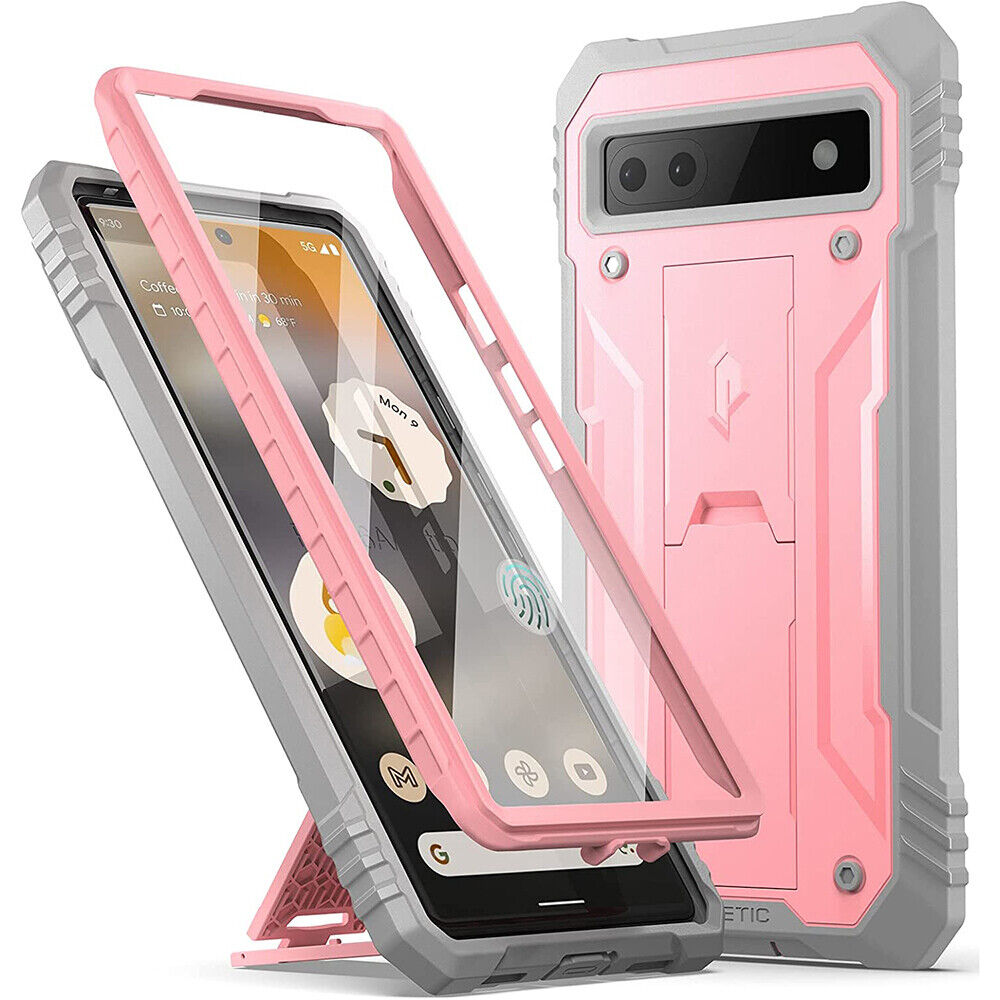 Kickstand Case For Google Pixel 6 6A 6 Pro [Heavy Duty] Shockproof Cover Pink