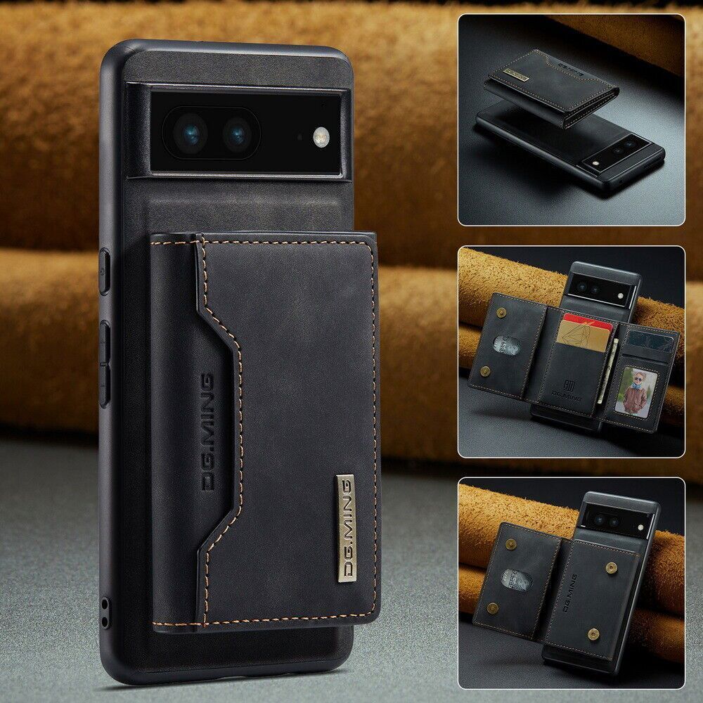Leather Wallet Flip Card Case Cover For Google Pixel 6A 6 Pro 6 Black