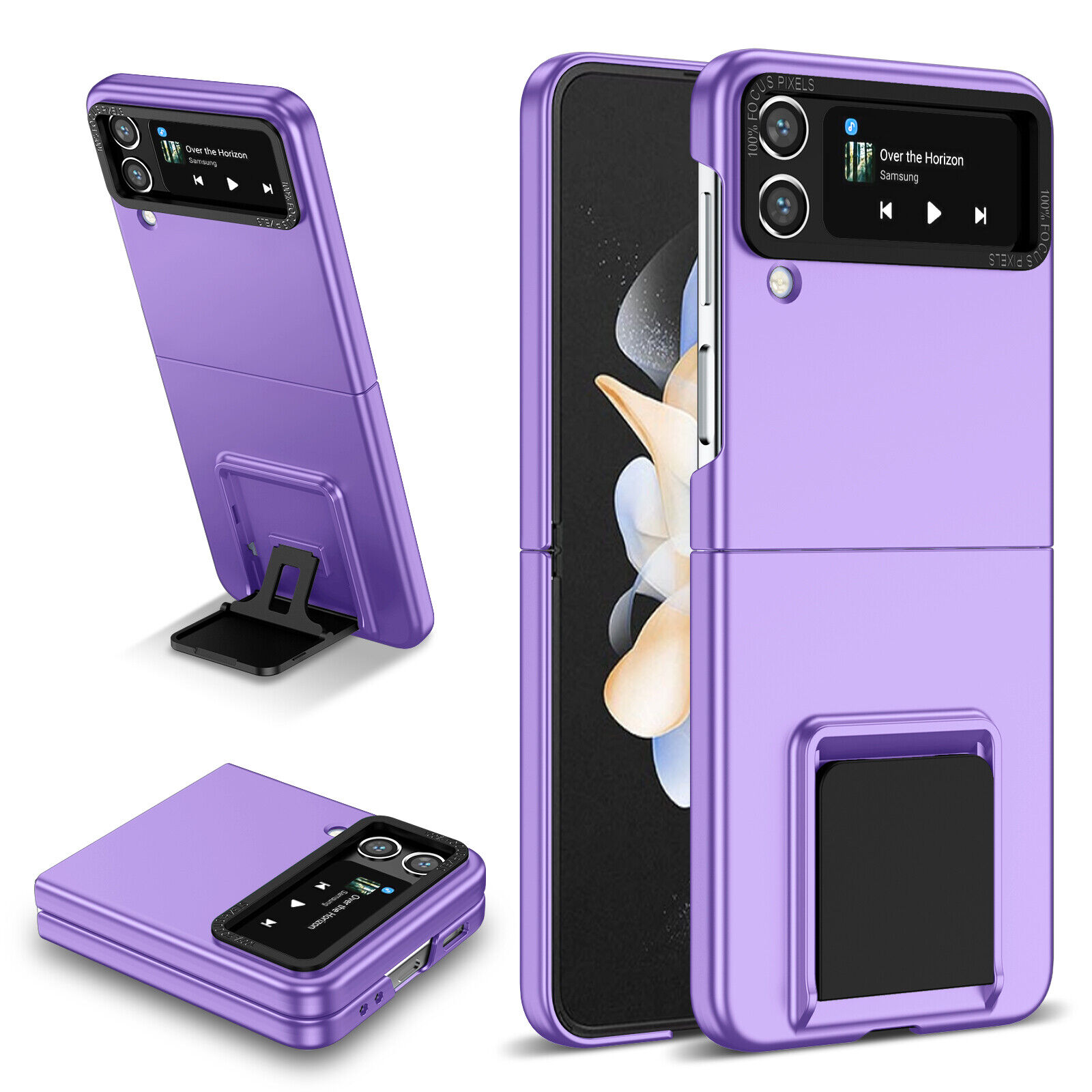 Samsung Galaxy Z Flip 4 3 5G Rugged Shockproof Case Slim Folding Stand Cover Purple