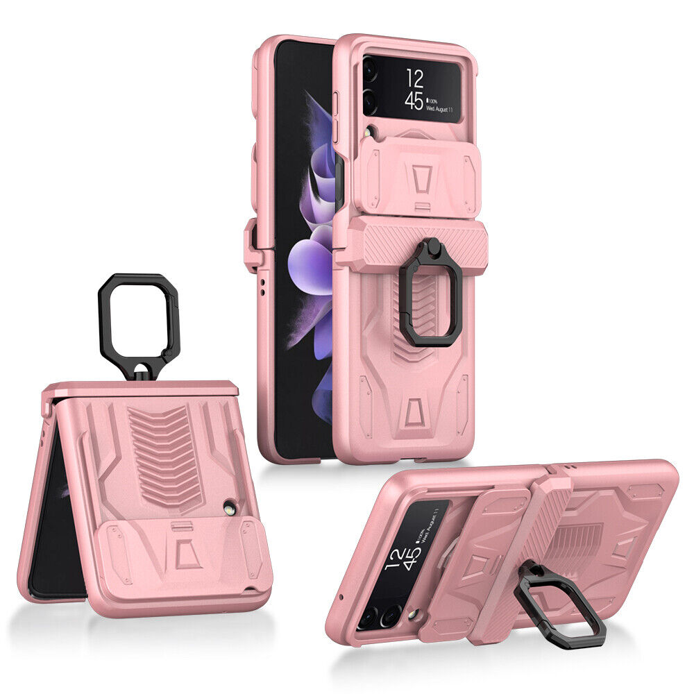 Samsung Galaxy Z Flip4 3 5G Magnetic Hinge Protector Slide Lens CaseCover Pink