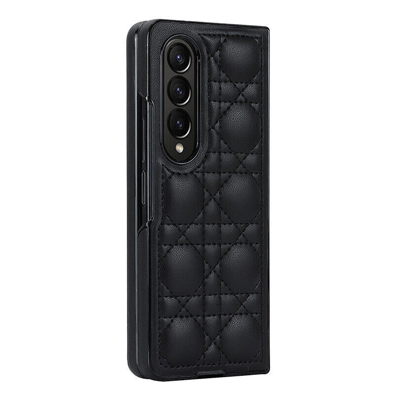 Samsung Galaxy Z Fold 3 4 5G Shockproof Flip Leather Phone Case Luxury Cover Black