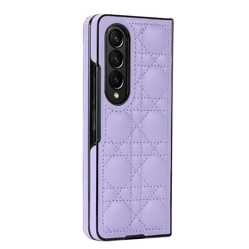 Samsung Galaxy Z Fold 3 4 5G Shockproof Flip Leather Phone Case Luxury Cover Purple