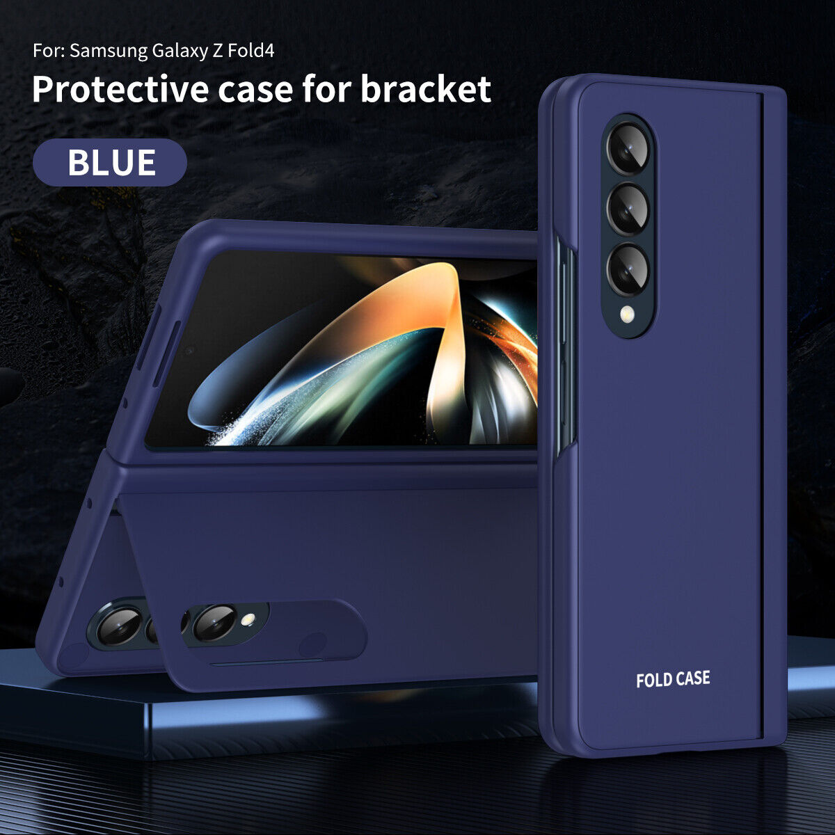 Samsung Galaxy Z Fold 4 5G Shockproof Magnetic Kickstand Hard PC Case Cover Blue
