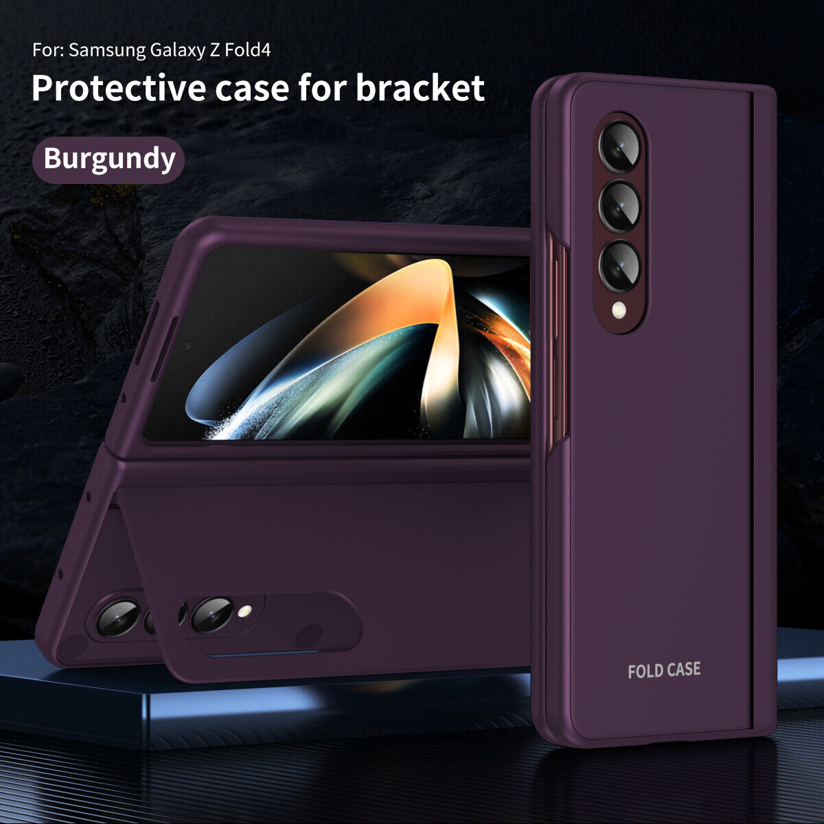 Samsung Galaxy Z Fold 4 5G Shockproof Magnetic Kickstand Hard PC Case Cover Dark Purple