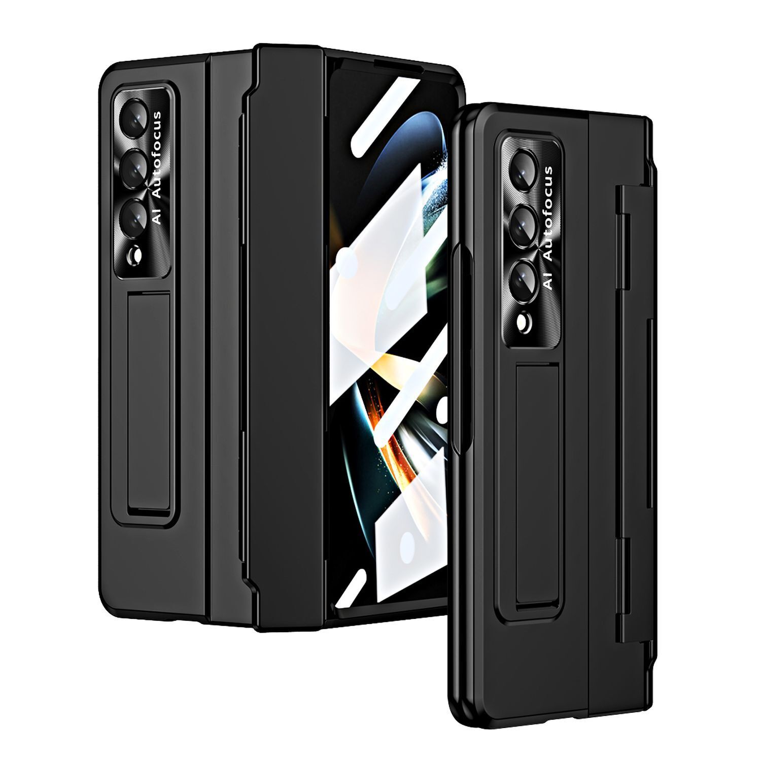 Samsung Z Fold 4 Fold 3 Case 360° Full Protective Hybrid Hard Stand Cover Black