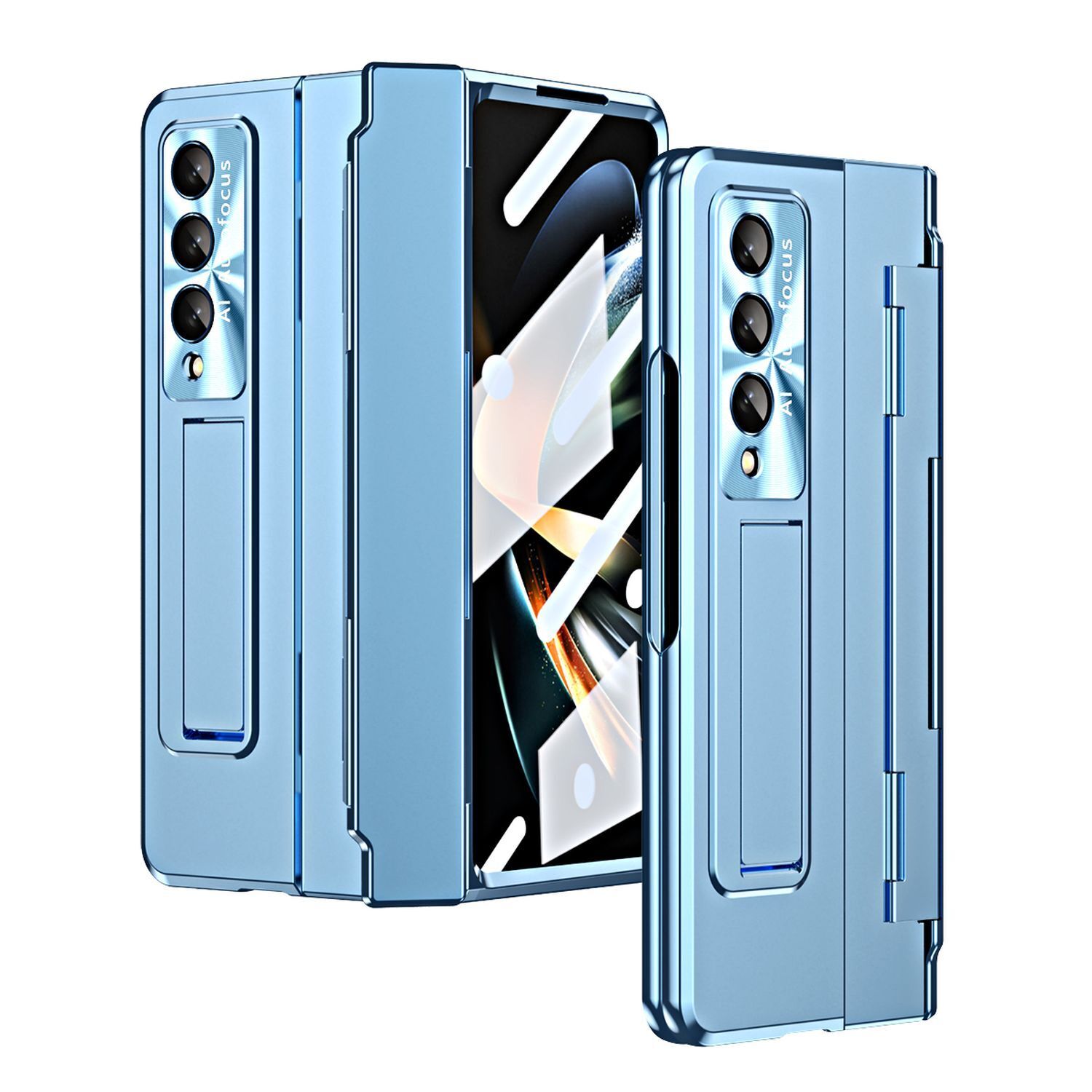 Samsung Z Fold 4 Fold 3 Case 360° Full Protective Hybrid Hard Stand Cover Blue