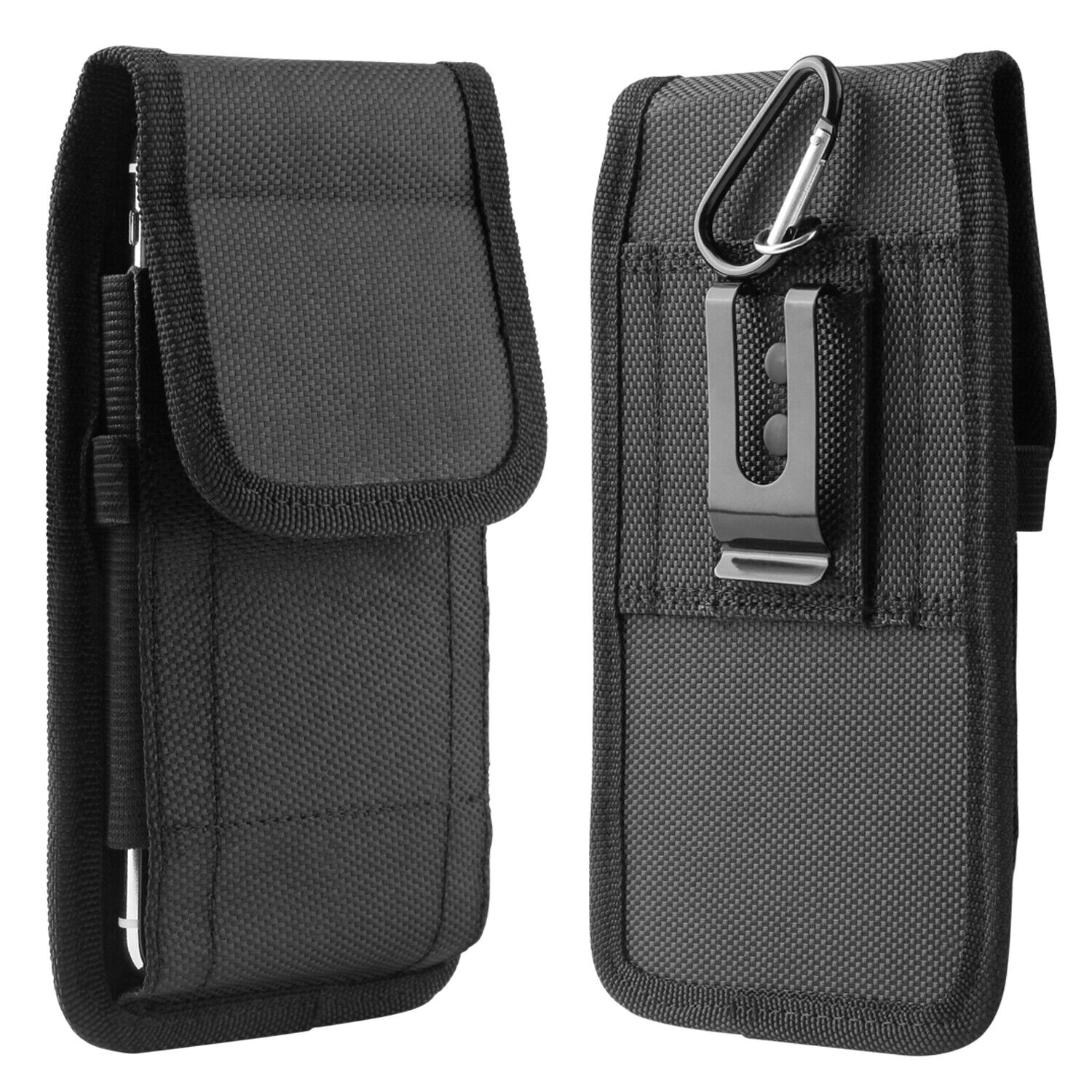 Vertical Cell Phone Holster Pouch Wallet Case With Belt Clip For Samsung S23 S23+ Black