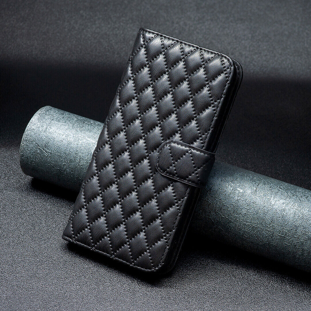 Flip Wallet Case For Moto G13 Leather back Cover Black