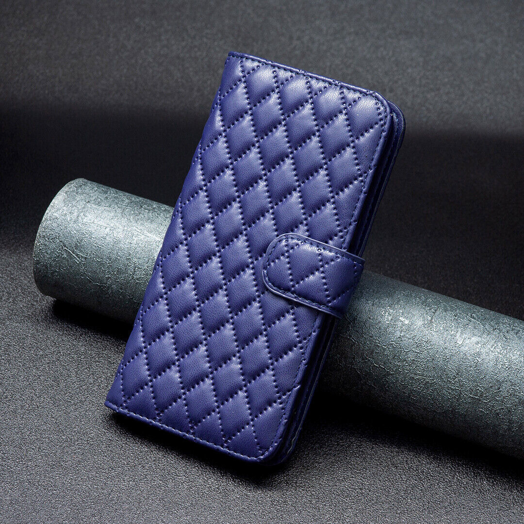 Flip Wallet Case For Moto G13 Leather back Cover Blue
