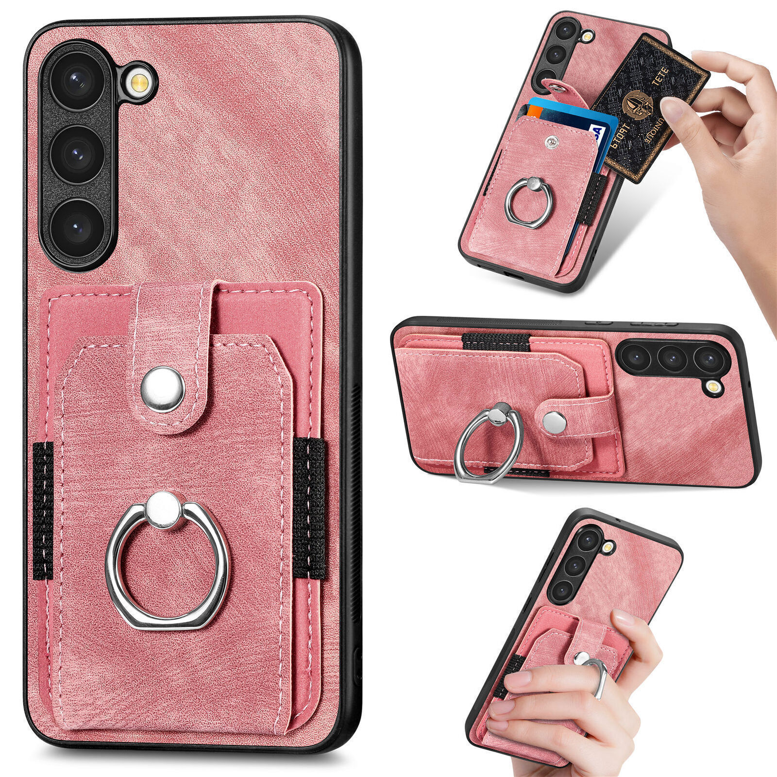 Leather Silicon back Case For Samsung M14 Pink
