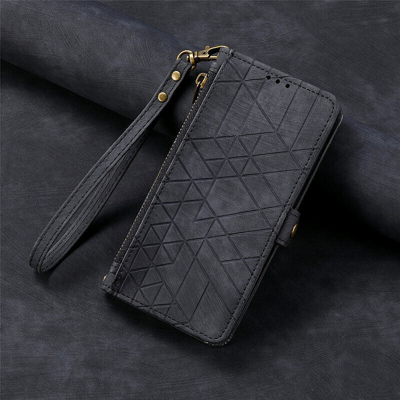 Leather Wallet Flip Case For Nokia C32 G22 Black
