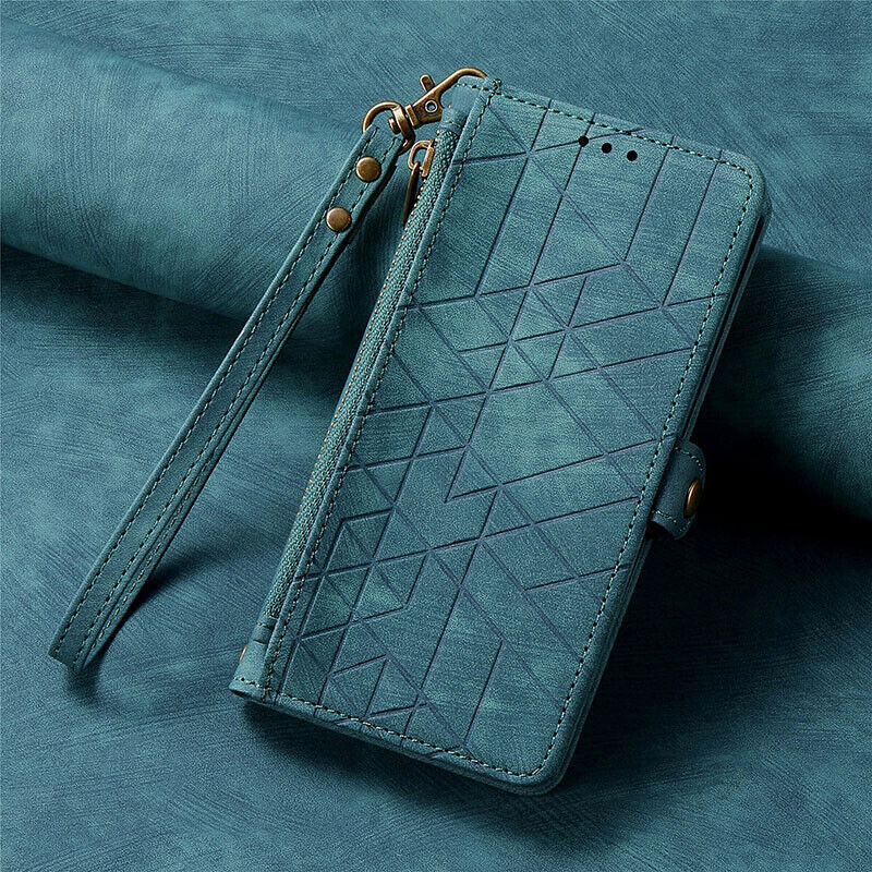 Leather Wallet Flip Case For Nokia C32 G22 Blue