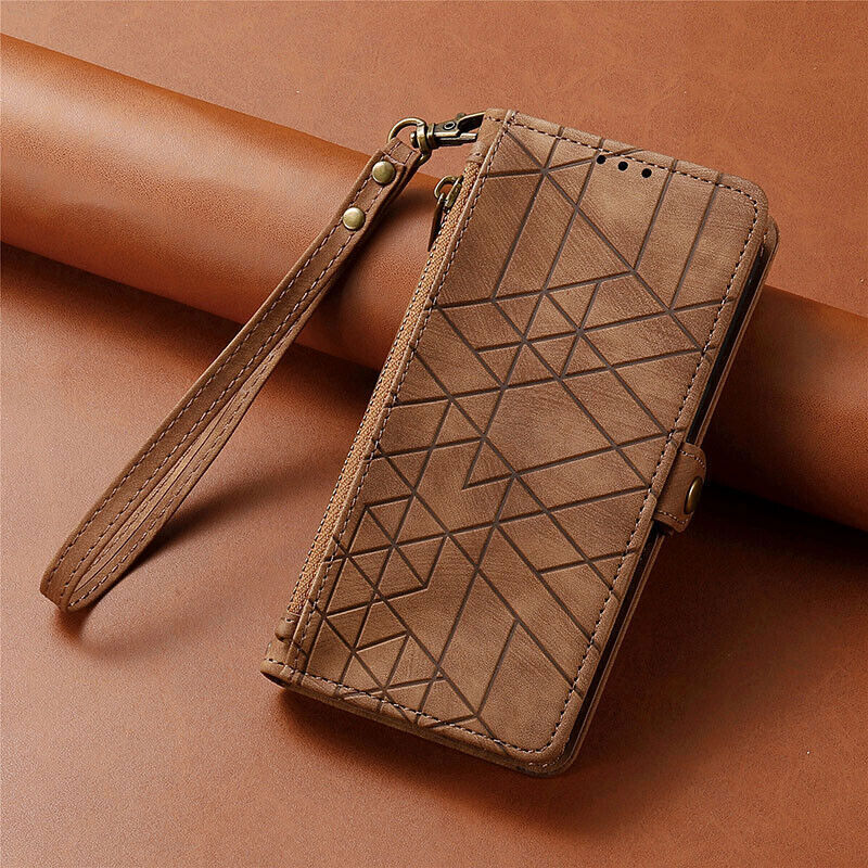 Leather Wallet Flip Case For Nokia C32 G22 Brown