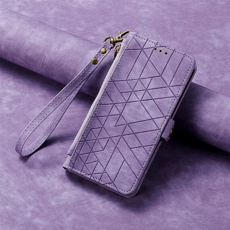 Leather Wallet Flip Case For Nokia C32 G22 Purple