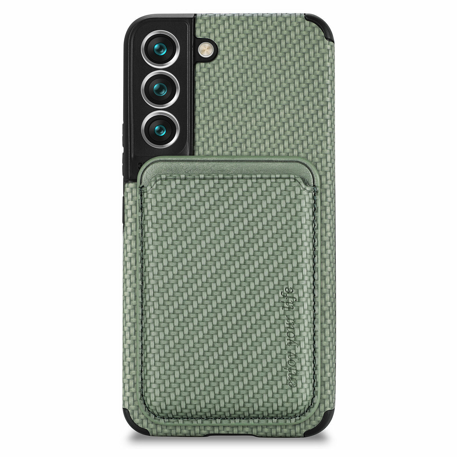 Magnetic wallet Leather Flip back Case For Samsung Galaxy M14 Green