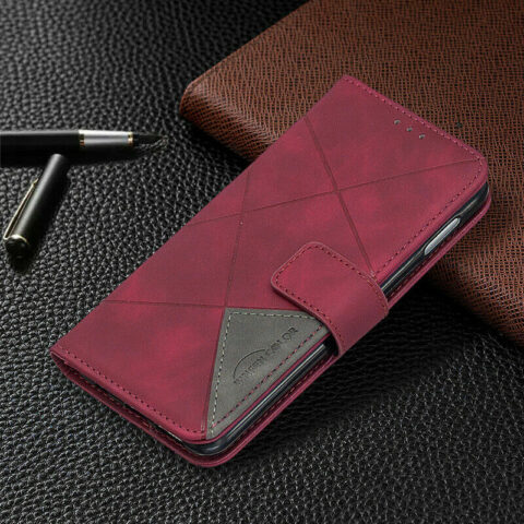 Nokia C22 C32 G22 Leather Flip Wallet Case Cover Wine