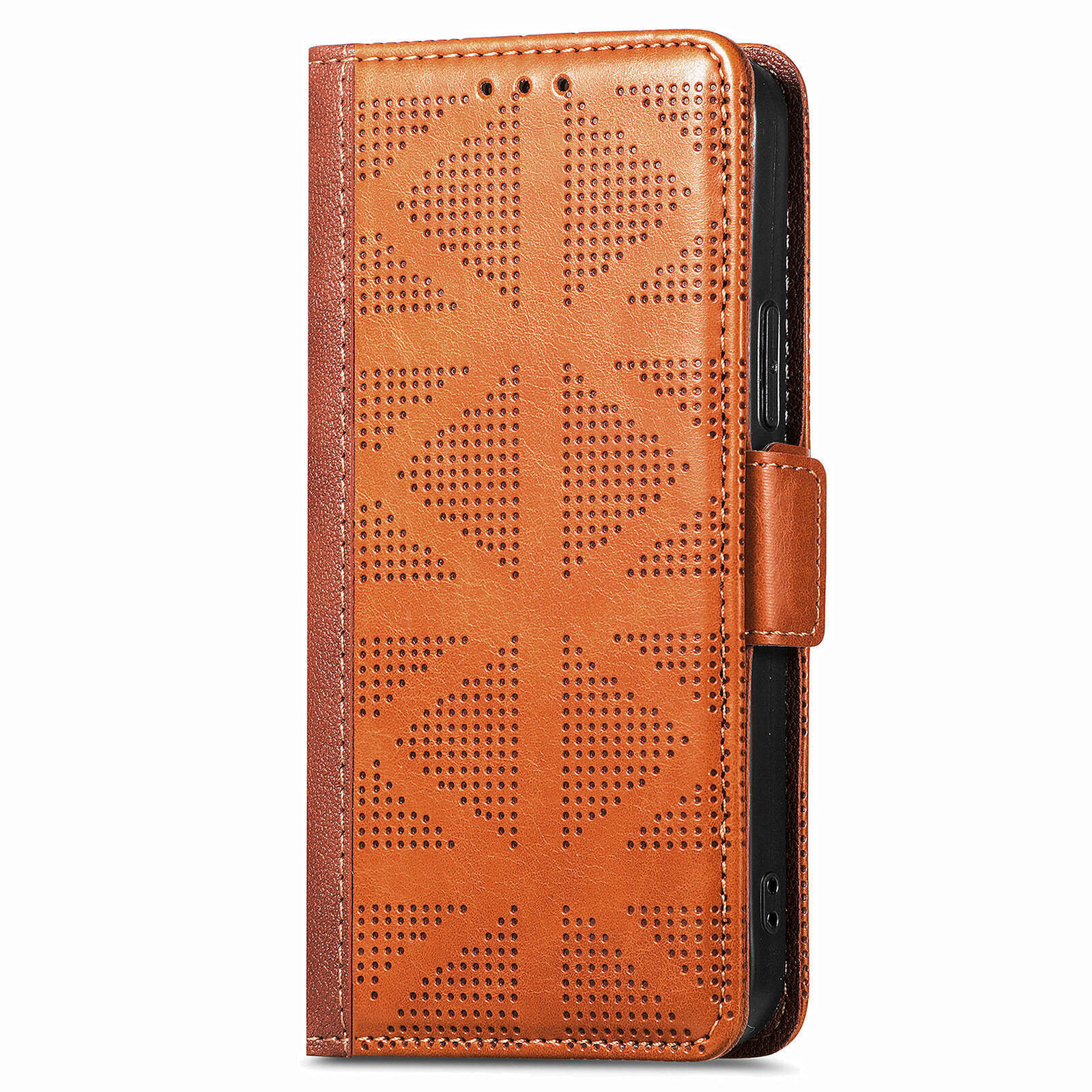 Nokia C32 G22 Leather Wallet Flip back Case Brown
