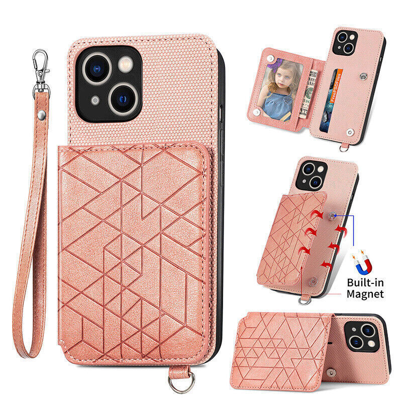 Nokia C32 Strap Magnetic Flip Leather Wallet Case Cover Pink