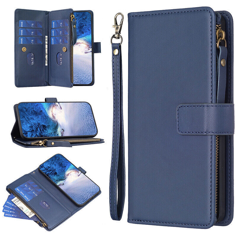 Nokia G22 C32 C22 Magnetic Leather Wallet Flip Case Cover Blue