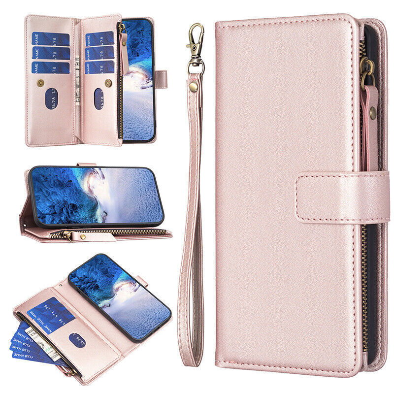 Nokia G22 C32 C22 Magnetic Leather Wallet Flip Case Cover Rose Gold