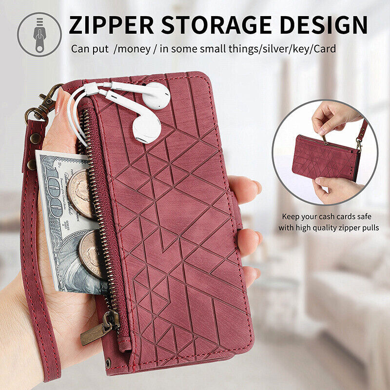 OnePlus CE3 Magnetic Flip Leather Wallet Case Cover Red