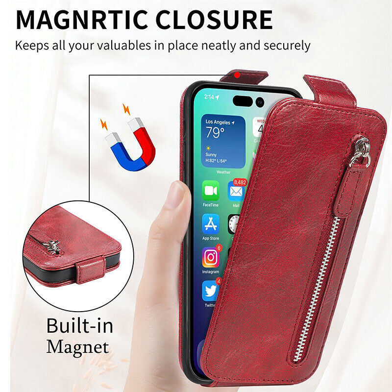 OnePlus Nord CE 3 Lite Magnetic Leather Wallet Flip Case Red