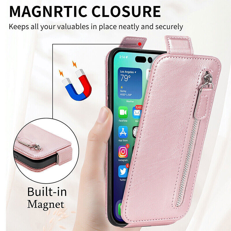 OnePlus Nord CE 3 Lite Magnetic Leather Wallet Flip Case Rose Gold