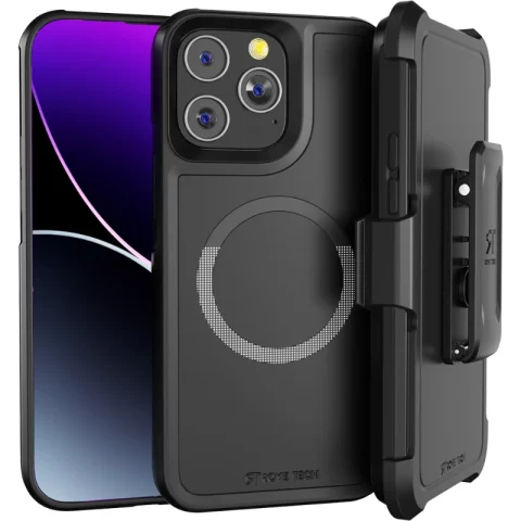 Apple iPhone 15 Pro Max (2023) Rome Tech Dual Layer Holster Case w:Magsafe Black
