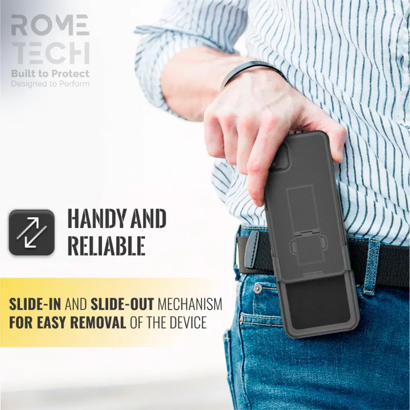 BLU View 3 6.0 (2021) Rome Tech Shell Holster Combo Case with belt clip