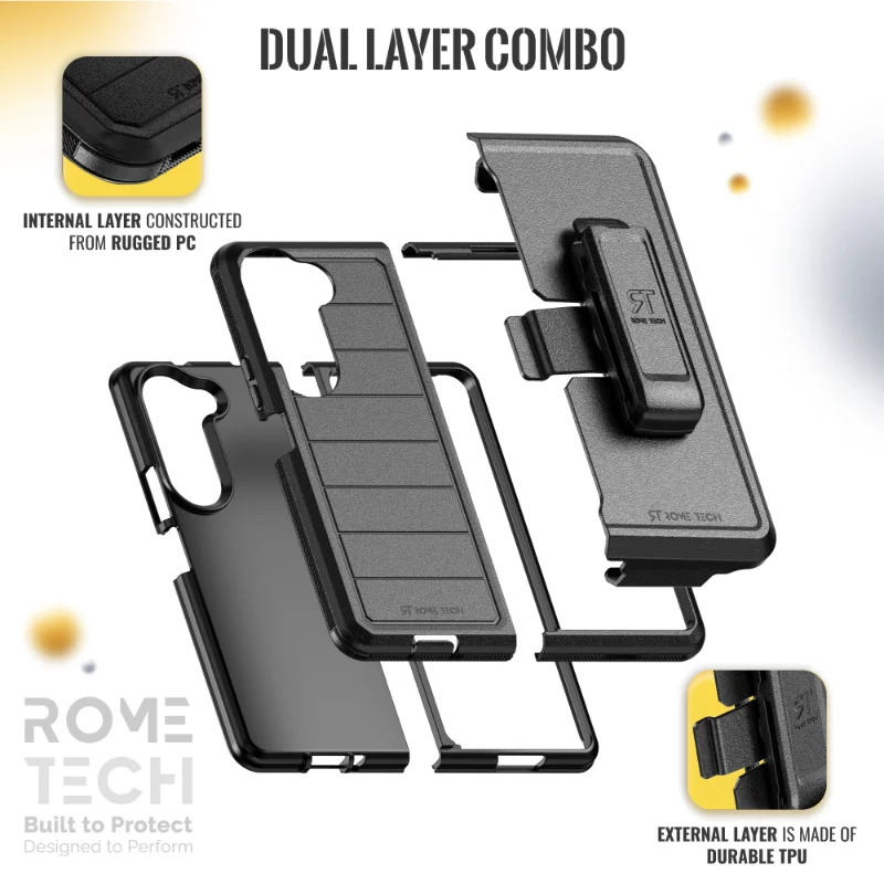 Galaxy Z Fold5 (2023) Rome Tech Defender Series Case Black