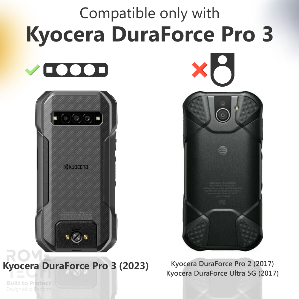 Kyocera Duraforce Pro 3 (2023) Rome Tech Dual Layer Holster Case Strap
