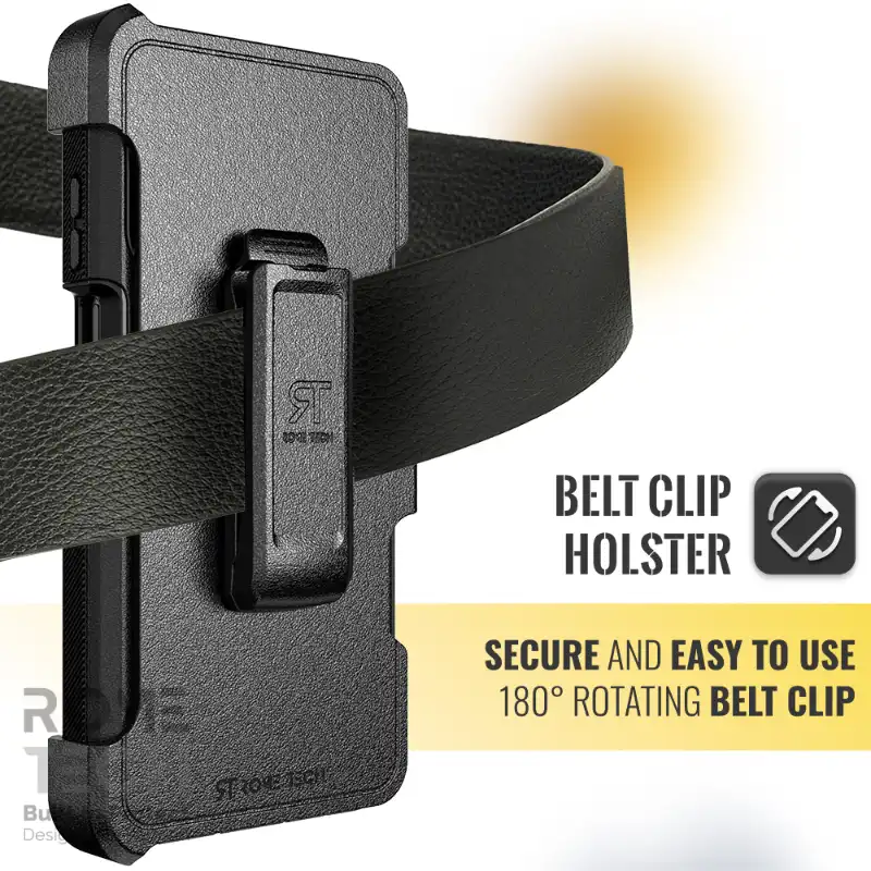 Motorola Moto G Stylus 5G (2023) Rome Tech Defender Series Case Black with belt clip