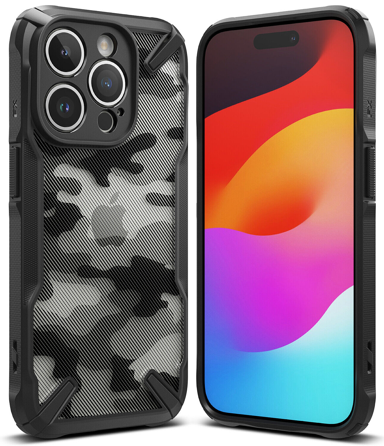 Ringke [Fusion X] For iPhone 15: Pro Max : Pro : Plus Case Shockproof Protective Camo Black
