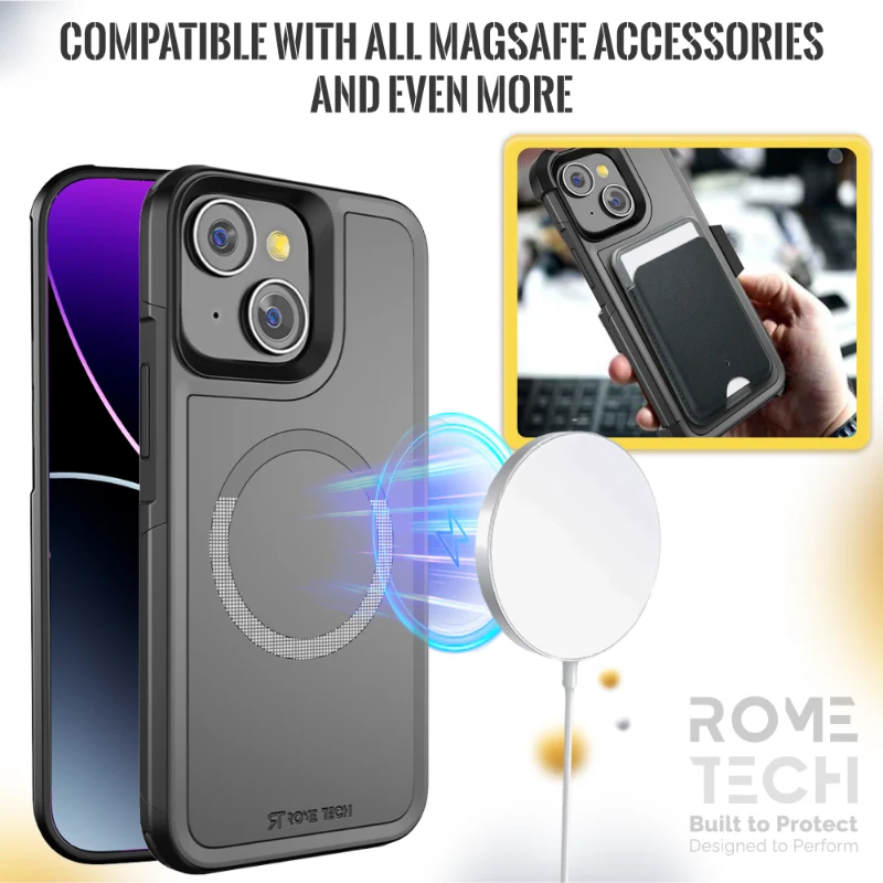 iPhone 15 Plus Rome Tech Dual Layer Holster Case w:Magsafe