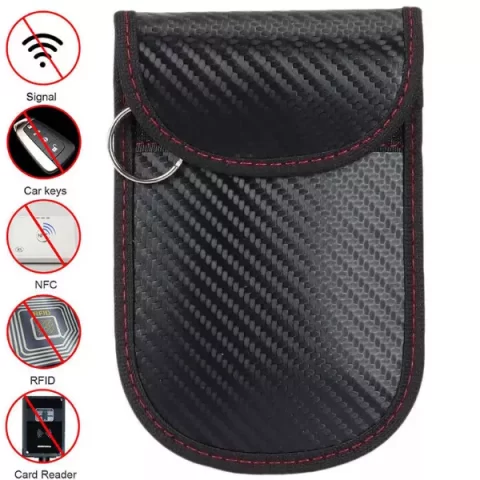 2Pcs Faraday Bags for Key Fob Car RFID Signal Blocking Black Bag Cage Protector 1
