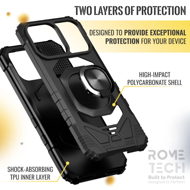 Apple iPhone 15 Pro Rome Tech Armor Magnetic Case with Ring & Magnetic Mount