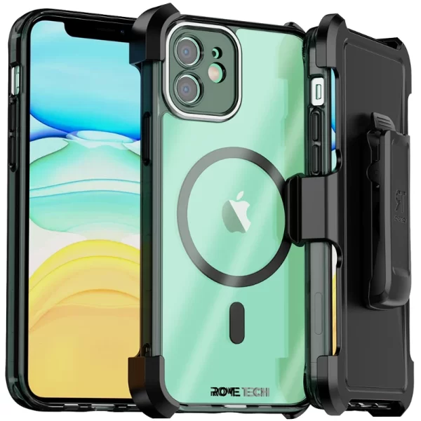 Apple iPhone 11 6.1 (2019) Rome Tech Clarity Holster Case w:Magsafe Black