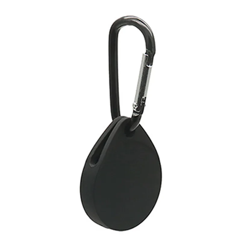 Drop Shaped Style Fob Case with Carabiner for AirTag Black