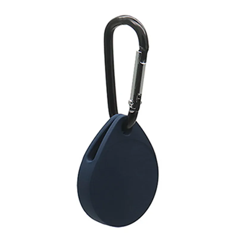 Drop Shaped Style Fob Case with Carabiner for AirTag Blue