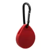Drop Shaped Style Fob Case with Carabiner for AirTag Red