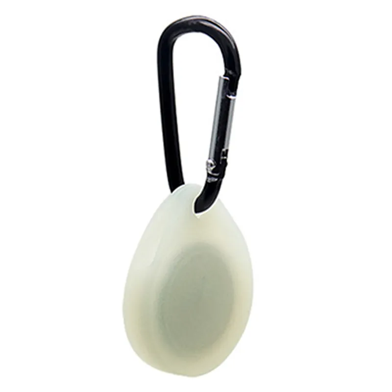 Drop Shaped Style Fob Case with Carabiner for AirTag White
