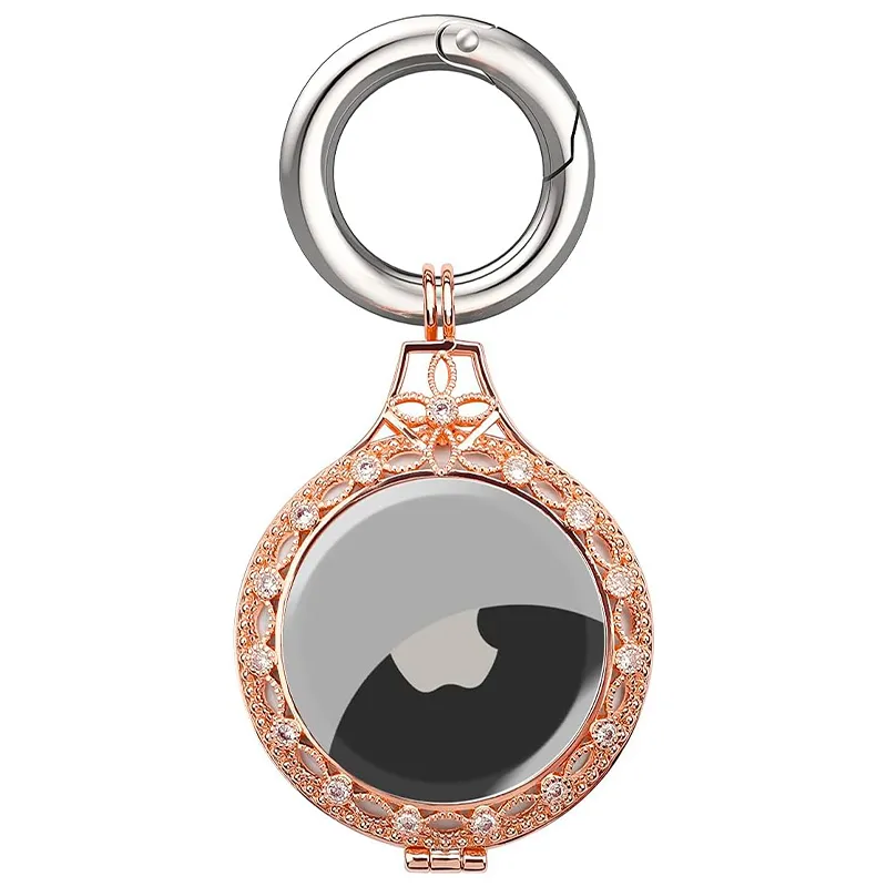 Fob Case with Inlaid Crystals for AirTag Pink