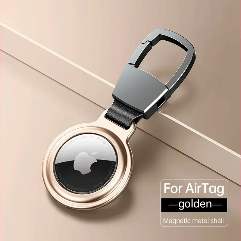 Fob Case with Magnetic Attraction for AirTag Gold
