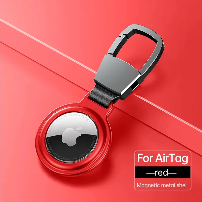Fob Case with Magnetic Attraction for AirTag Red