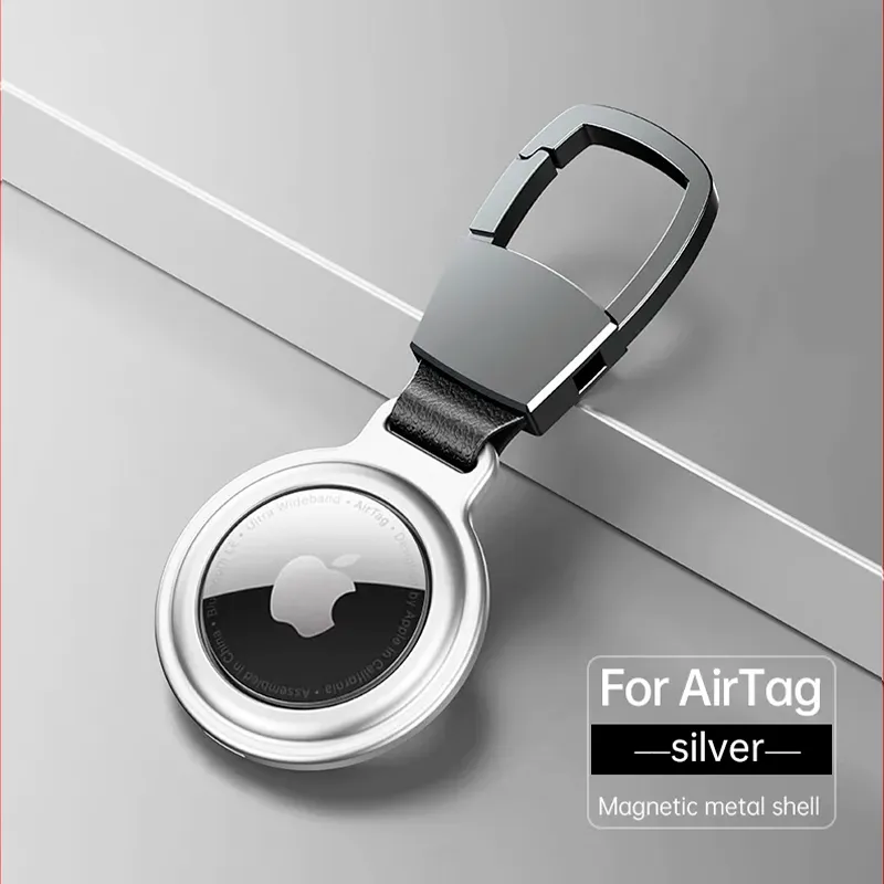 Fob Case with Magnetic Attraction for AirTag Silver