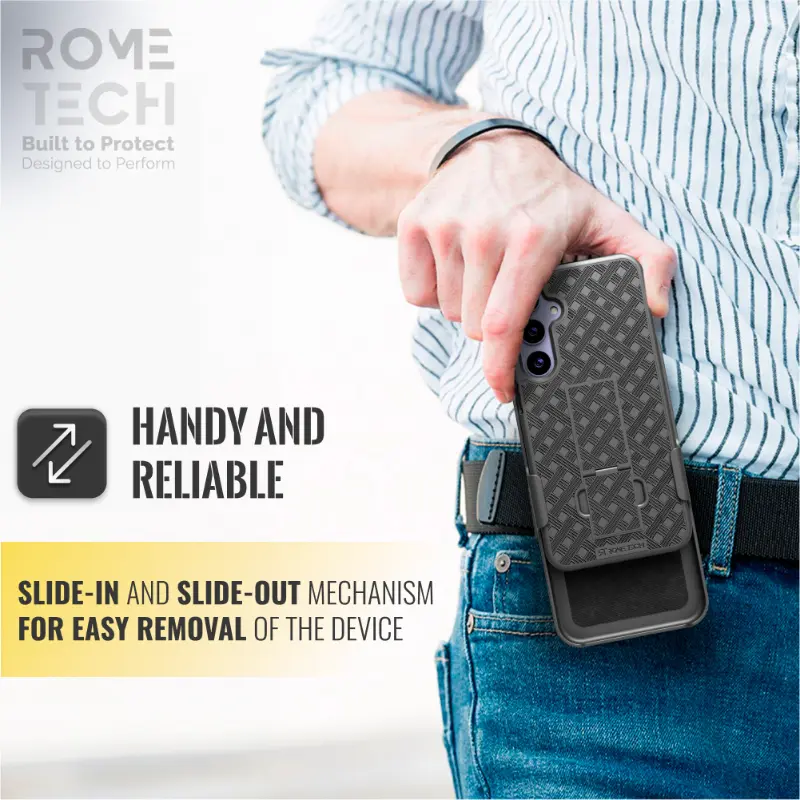 Galaxy S24 Plus Rome Tech Shell Holster Combo Case Black
