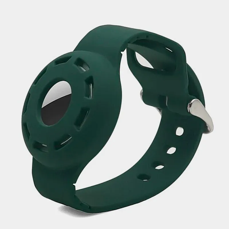 Integrated Rubber Strap for AirTag Green