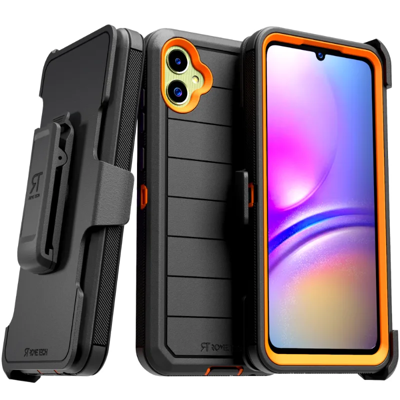 Samsung Galaxy A05 (2023) Rome Tech Defender Series Case Black Orange